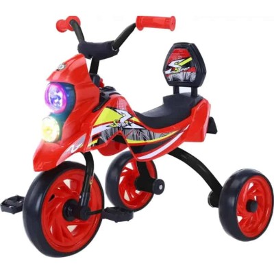 VELO Tricycle Enfant Style Moto  Lumières LED & Effets Musicaux – 2 à 4 Ans