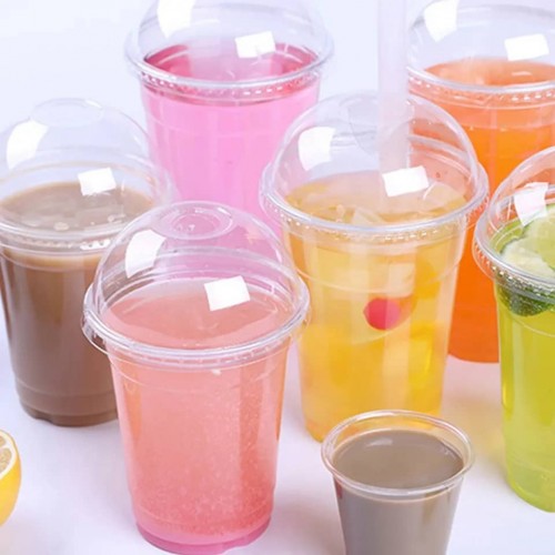 Gobelets jetables avec couvercle 50 pcs transparent