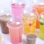 Gobelets jetables avec couvercle 50 pcs transparent