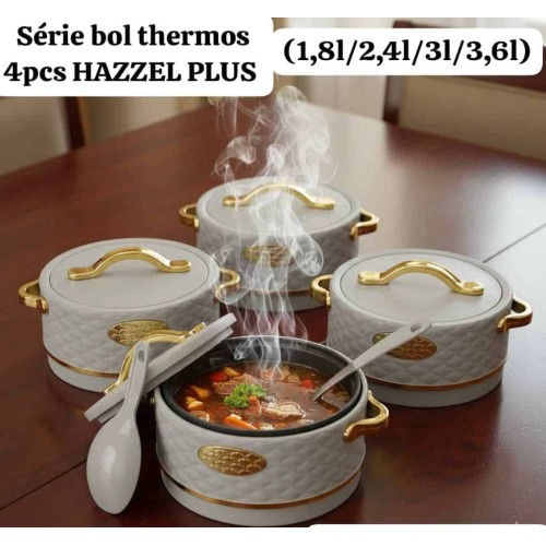 Bols Thermos  Plus avec Couvercles et Poignées Dorées – Lot de 4 2