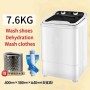 Machine à Laver Portable 7,6 kg – Lavage Vêtements et Chaussures avec Déshydratation