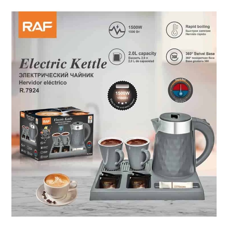 Ensemble Plateau de Bienvenue avec Bouilloire Électrique – 2,0 L