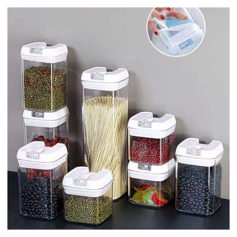 Boîtes de conservation hermétiques transparentes – Organisation optimale de la cuisine (8 pièces)