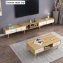 Meuble TV Extensible avec Table Basse Assortie – Style Scandinave