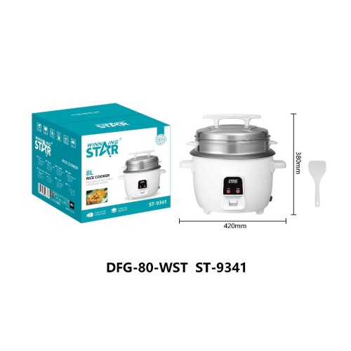 Cuiseur à Riz Électrique 8L, Panier Vapeur Inox, Maintien au Chaud