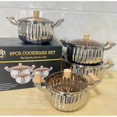 Batterie de Cuisine Inox 8 Pièces avec Couvercles – Qualité Premium