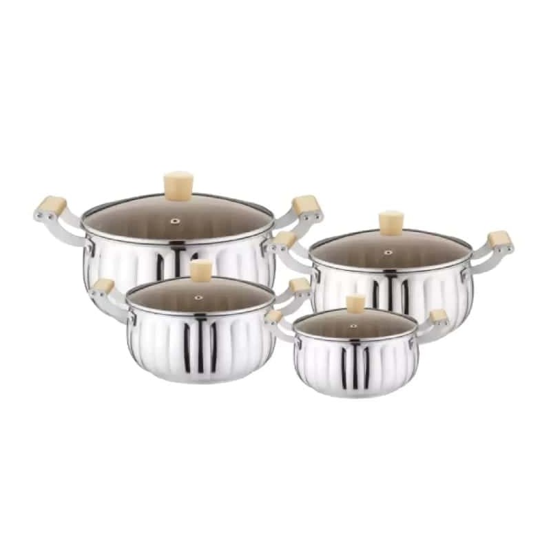 Batterie de Cuisine Inox 8 Pièces avec Couvercles – Qualité Premium