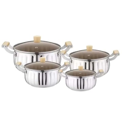 Batterie de Cuisine Inox 8 Pièces avec Couvercles – Qualité Premium