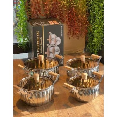 Batterie de Cuisine Inox 8 Pièces avec Couvercles – Qualité Premium