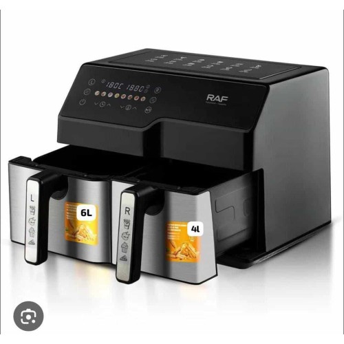 RAF Air Fryer R.5342 – Friteuse à Air Chaud 10L (6L + 4L), 2500W