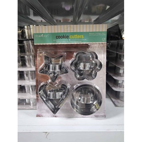 Lot de 4 Emporte-Pièces Inox  – Idéal Biscuits, Pâte à Sucre et Loisirs Créatifs