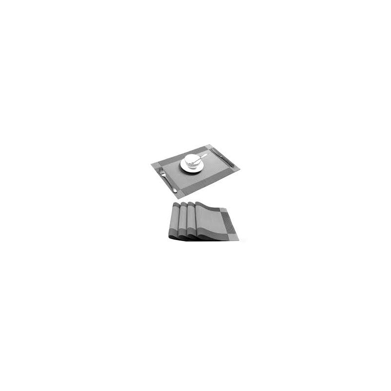 6 Sets de Table Rectangulaires en Vinyle Tissé – PVC Durable, Faciles à Nettoyer