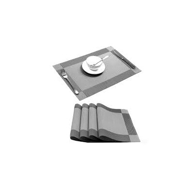 6 Sets de Table Rectangulaires en Vinyle Tissé – PVC Durable, Faciles à Nettoyer