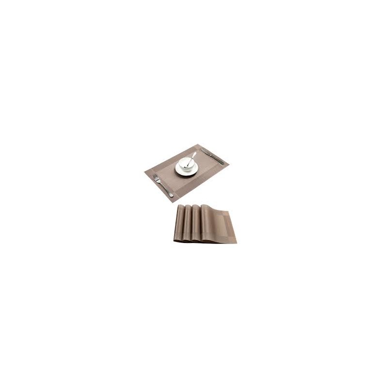 6 Sets de Table Rectangulaires en Vinyle Tissé – PVC Durable, Faciles à Nettoyer