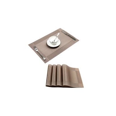 6 Sets de Table Rectangulaires en Vinyle Tissé – PVC Durable, Faciles à Nettoyer