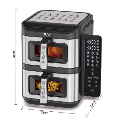 Friteuse à air double panier  12L  – 2 x 6L, 2800W, multifonction