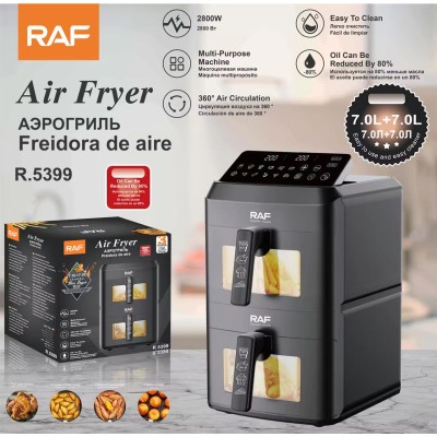 Friteuse à air double panier  12L  – 2 x 6L, 2800W, multifonction
