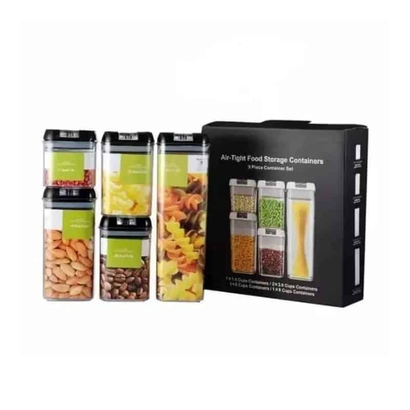 Lot de 5 Boîtes Hermétiques – Organisation Parfaite pour Votre Cuisine