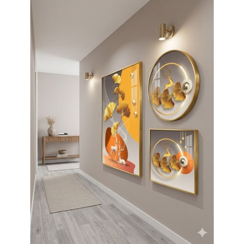 Tableau Mural Artistique 3D – Style Luxe Moderne & Nordique Abstrait