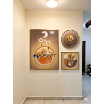 Tableau Mural Artistique 3D – Style Luxe Moderne & Nordique Abstrait