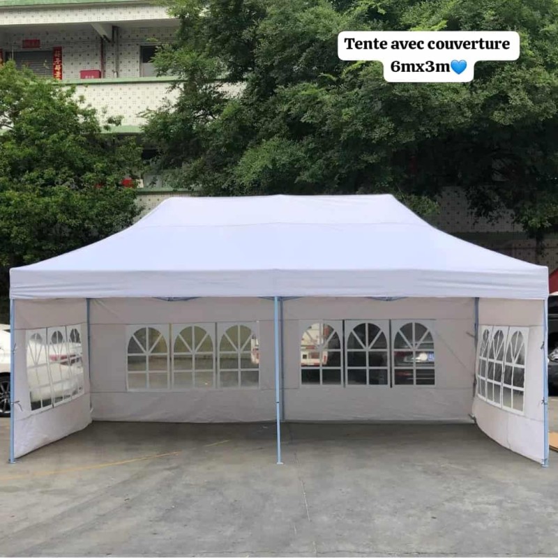Grande tente pliante 6x3m – Robuste, étanche et facile à monter, parfaite pour vos événements extérieurs