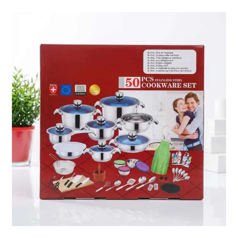 50 pièces en acier inoxydable  ustensiles de cuisine