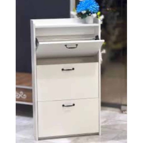 Meuble chaussures blanc 3 abattants – design moderne