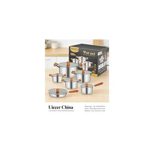 Batterie de Cuisine 12 Pièces en Acier Inoxydable – Casseroles Premium Durables