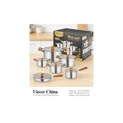 Batterie de Cuisine 12 Pièces en Acier Inoxydable – Casseroles Premium Durables