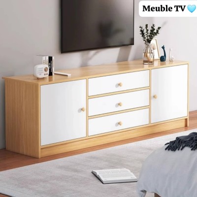 Meuble TV moderne avec étagère  de Rangement 1.40M