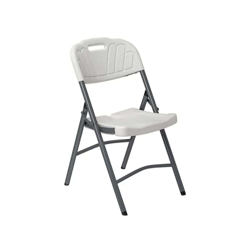 Chaise pliante Blanche robuste  avec structure en acier