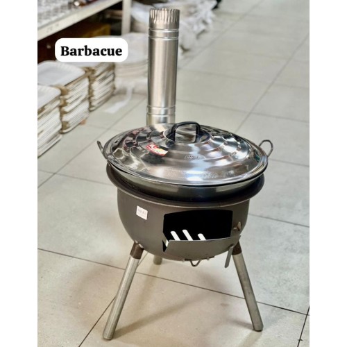 Barbecue Portable Multifonction en Acier Inoxydable avec Cheminée – Grill & Réchaud à Bois Extérieur
