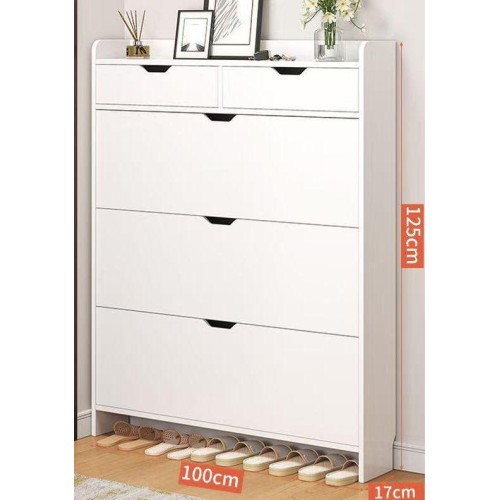 Meuble à chaussures blanc moderne à 3 tiroirs abattants