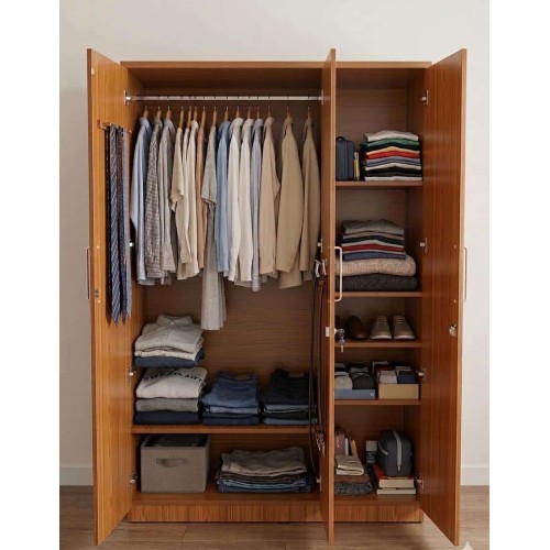 Armoire  Designs  – 3 portes, 2 tiroirs avec miroir – Finition pin ou chêne clair 2