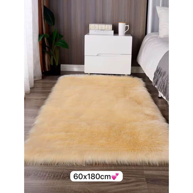 Tapis En Fausse Fourrure Doux Et Moelleux 60x180cm