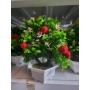 Plantes Artificielles Pot  Décoration Boule  Fleurs  1 pièce