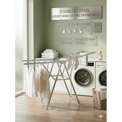 Étendoir à Linge Pliable en Acier Inoxydable – Séchoir 2