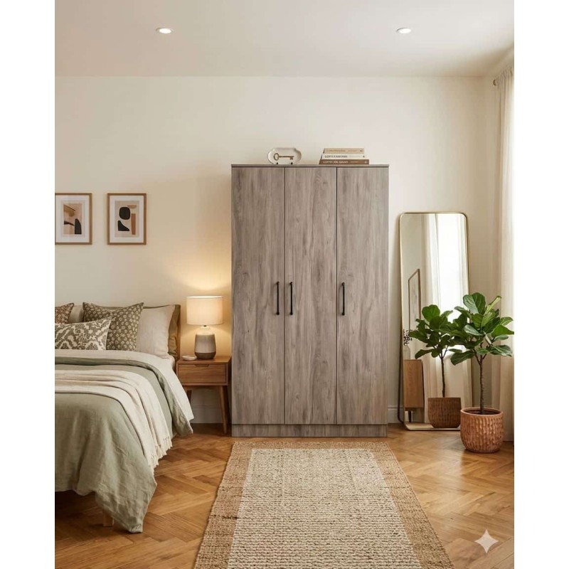 Armoire  Designs  – 3 portes – Finition pin ou chêne clair