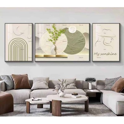 Tableaux Triptyques Modernes – Ensemble de 3 Cadres Muraux Abstraits et Contemporains
