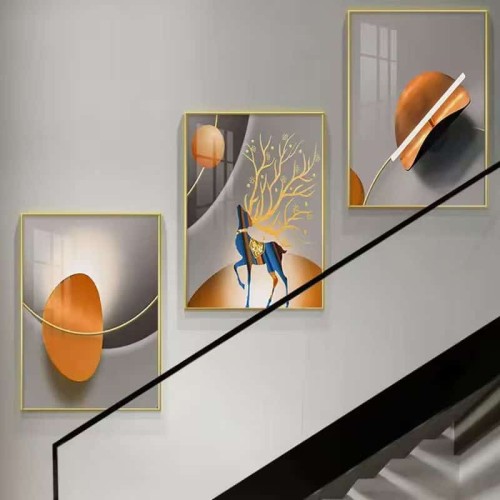 Tableaux Triptyques Modernes – Ensemble de 3 Cadres Muraux Abstraits et Contemporains