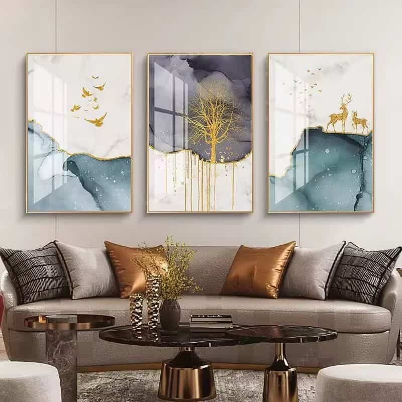 Tableau  d'Art Abstrait Moderne – Formes Fluides et Élégance Minimaliste