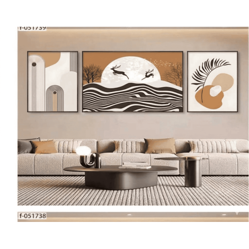 Tableau  d'Art Abstrait Moderne – Formes Fluides et Élégance Minimaliste