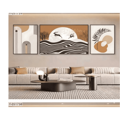 Tableau  d'Art Abstrait Moderne – Formes Fluides et Élégance Minimaliste