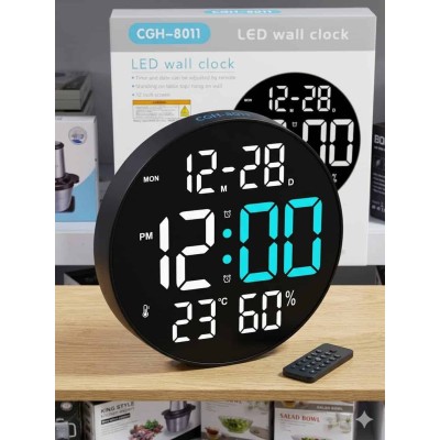 Horloge Murale LED Digitale - Télécommande & Température