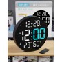 Horloge Murale LED Digitale - Télécommande & Température