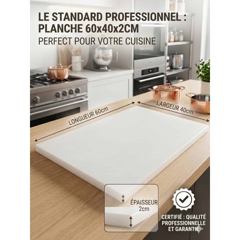 Planche à Découper Professionnelle 60x40x2 cm
