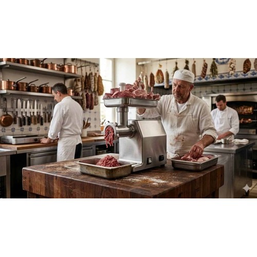 Hachoir à Viande Professionnel n°22 en Inox | Puissant & Robuste 2