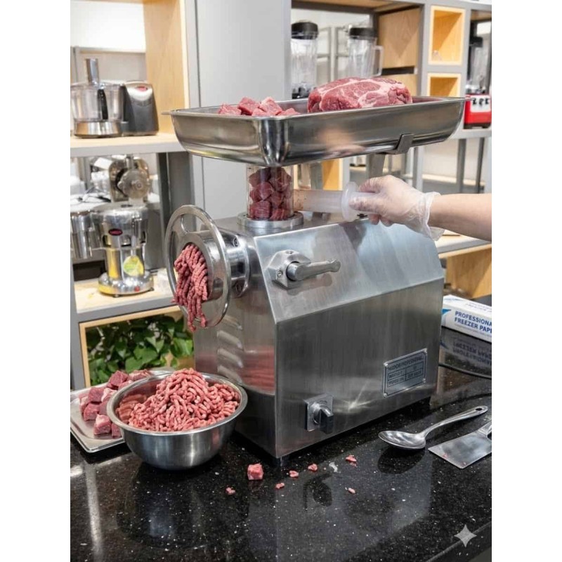 Hachoir à Viande Professionnel n°22 en Inox | Puissant & Robuste