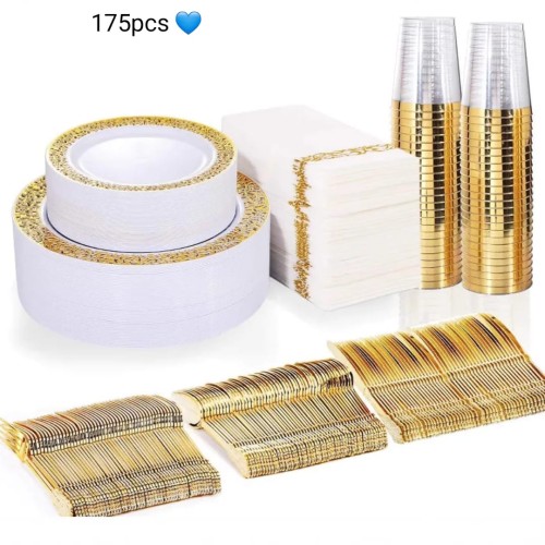 Service  couverts de table doré 175 pièces pour 25  invités 2