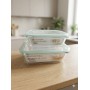 Lot de 2 Boîtes Lunch Box en Verre Borosilicaté Hermétiques